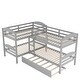 preview thumbnail 9 of 40, Functional and Aesthetic Design Twin L-Shaped Bunk bed with Trundle, Elegant Design Twin L-Shaped Bunk bed with Trundle