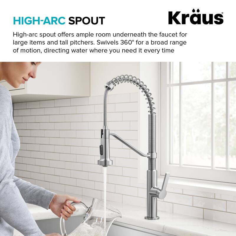 KRAUS Oletto Commercial Style 2-Function Pull Down Kitchen Faucet