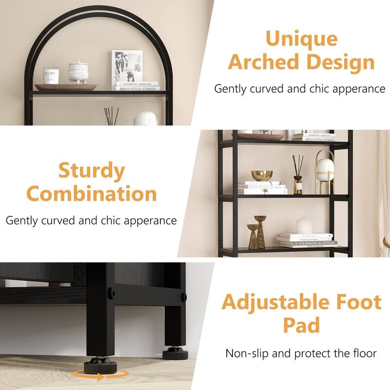 71.5 Inches Book Shelf with Sturdy Metal Frame and Quality Boards