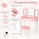 preview thumbnail 19 of 18, Gymax Kids Vanity Princess Makeup Dressing Table Chair Set W/ - See Details