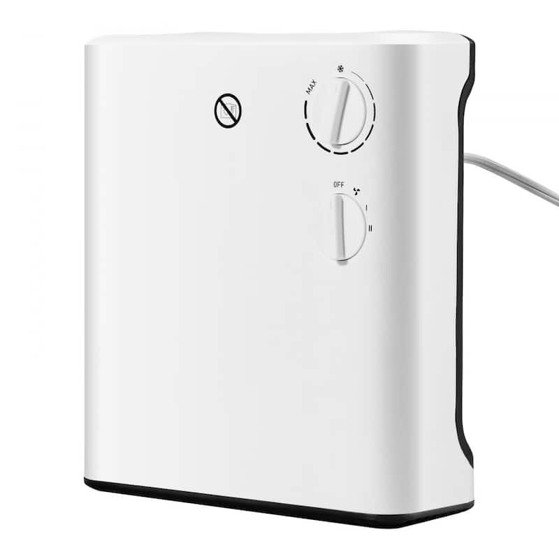 White 1500W Electric Wall Heater with Fan, Tabletop and Safety Features - 9.57 x 4.33 x 5.7 in