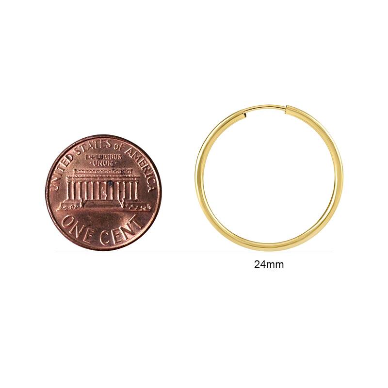 Marquee Jewels24mm Endless 14K Yellow Gold Filled Hoop Earrings