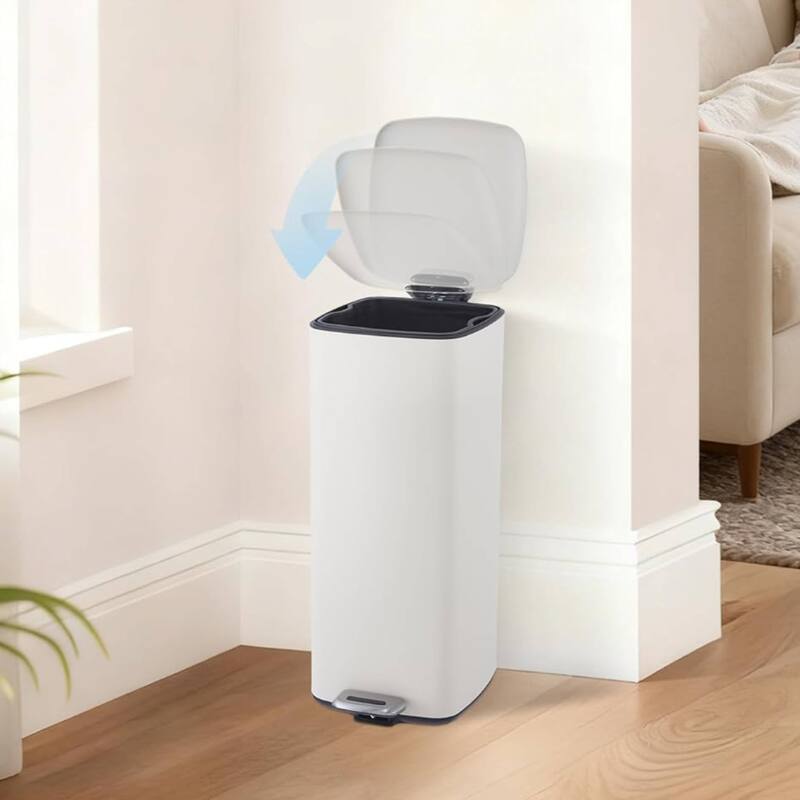 8 Gallon Step-On Kitchen Trash Can, Garbage Can for Home Office Bedroom