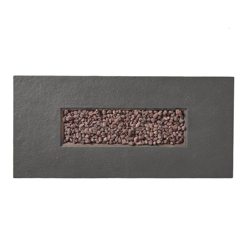 Chesney Outdoor 50,000 BTU Lightweight Concrete Rectangular Fire Pit (No Tank Holder) by Christopher Knight Home