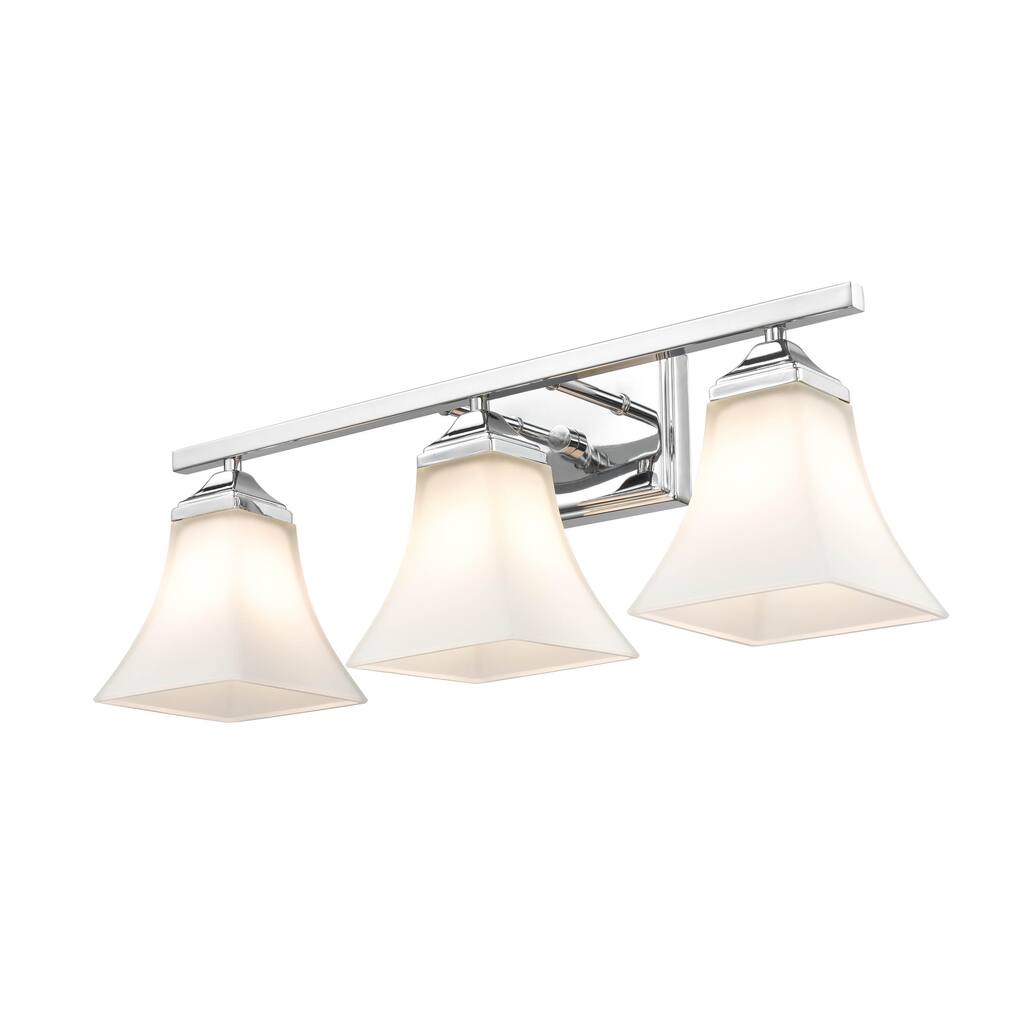 Millennium Lighting 3 Light Metal Vanity Fixture with Etched White Glass Shades