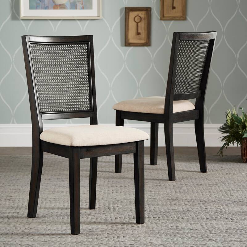 Eleanor Beige Linen Rattan Dining Chairs (Set of 2) by iNSPIRE Q ...