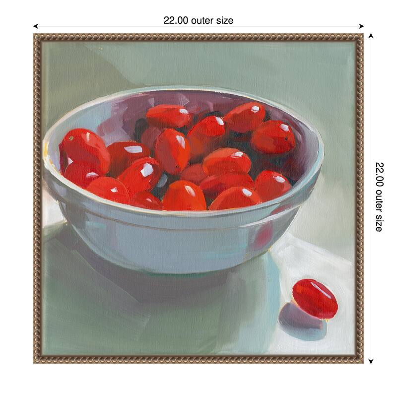 Cherry Tomatoes by Jenny Westenhofer (22 x 22 in.), Framed Canvas Wall Art Print