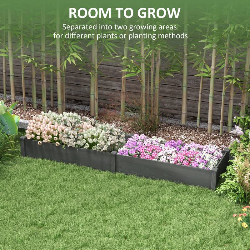 Elevated Planter Wooden Raised Garden Bed Kit with 2 Boxes