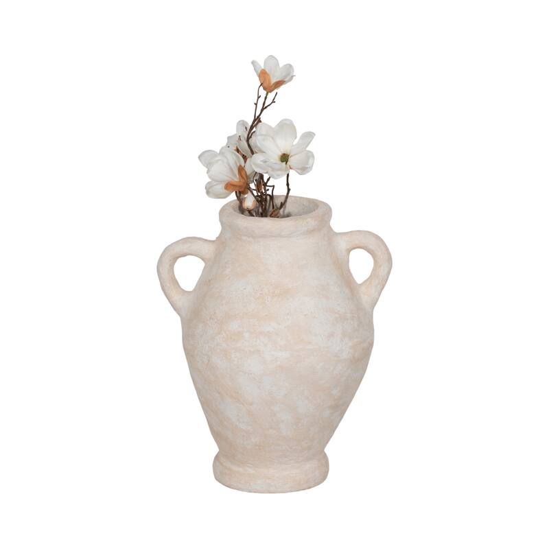 Pottery Paper Mache Vase Casual Mixed Material Handcrafted