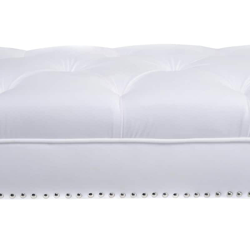 Mid Century Modern Tufted Upholstered Living Room Bench