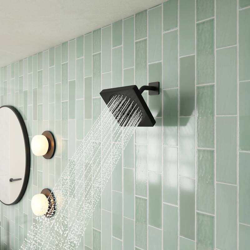 7-Spray Patterns 6.5 in. Wall Mount Rain Fixed Shower Head with Shower Arm and Flange