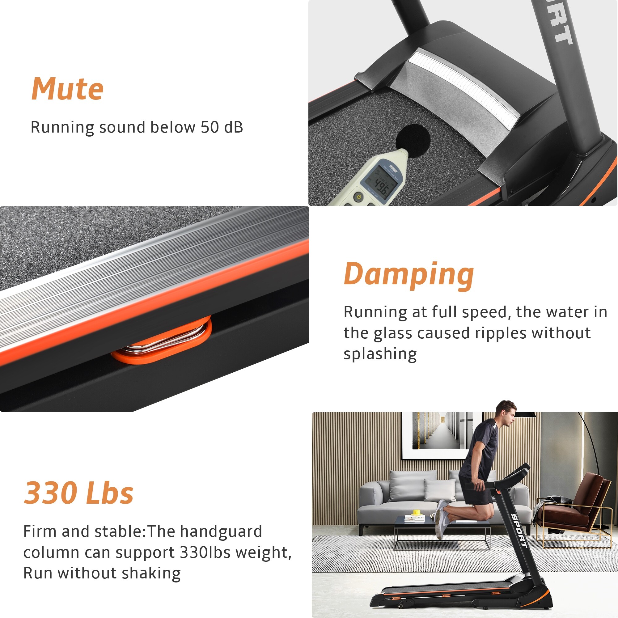 Mini Mute The Sound Stair Stepper,300LBS Loading Capacity, with LCD Monitor  Floor mat Resistance Rope Hydraulic Fitness Stepper for Home Desk or