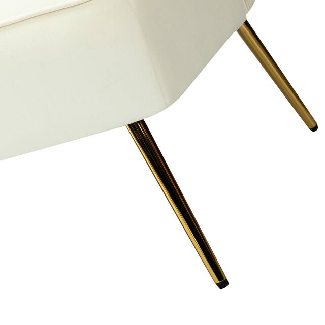 HULALA HOME Monica Modern Velvet Tufted Loveseat with Metal Legs