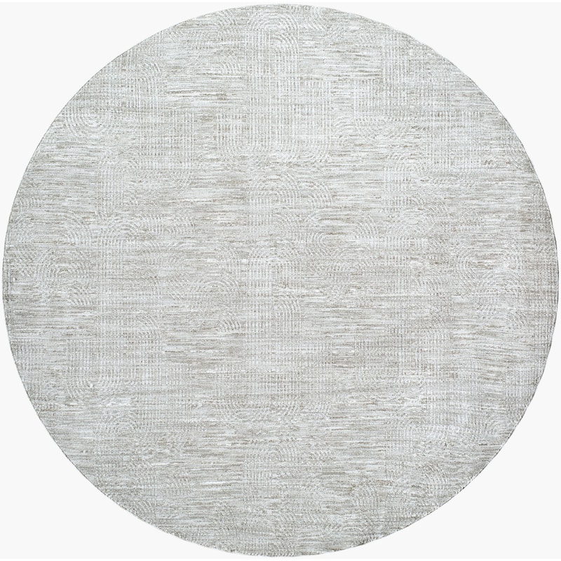 Livabliss Casual Masterpiece Stripe Area Rug - 6'7" x 6'7" Round - Blue/Gray
