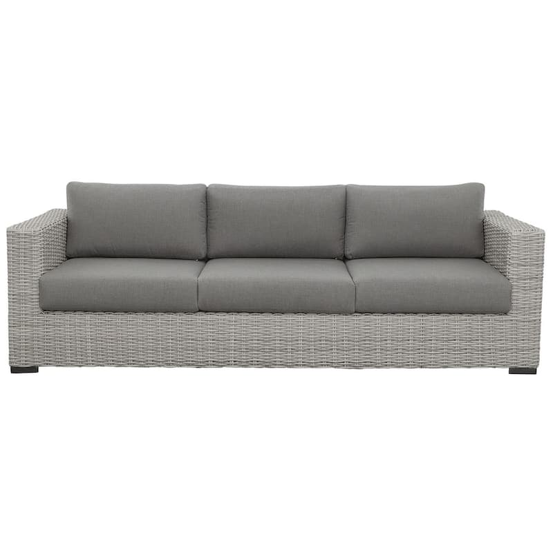 Bogra Rattan Outdoor Wicker Sofa, Gray