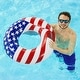 preview thumbnail 7 of 6, Swimline 36" Round Inflatable Patriotic American Flag Swimming Pool Tube Float - 0.65