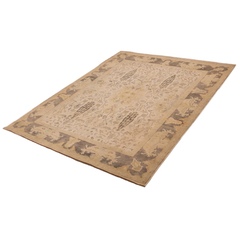 ECARPETGALLERY Hand-knotted Jamshidpour Ivory Wool Rug - 7'11 x 9'4