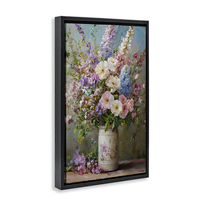 Stupell Flowers in Southern Country Vase Framed Floater Canvas Wall Art Design By Franklyn Gregory