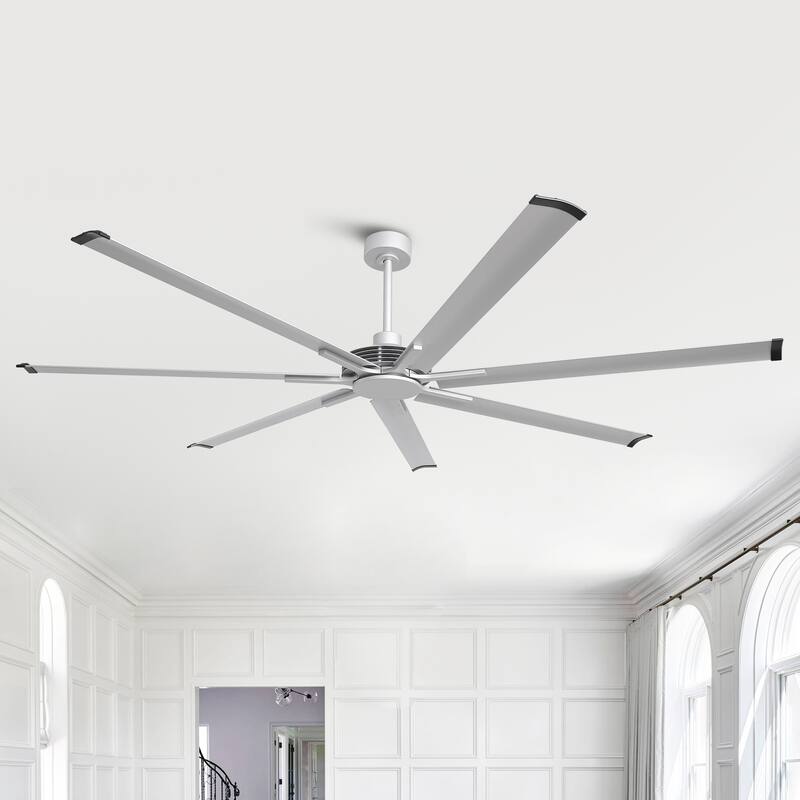 84" Industrial Aluminum Warehouse Black Extra Large Ceiling Fan with Remote