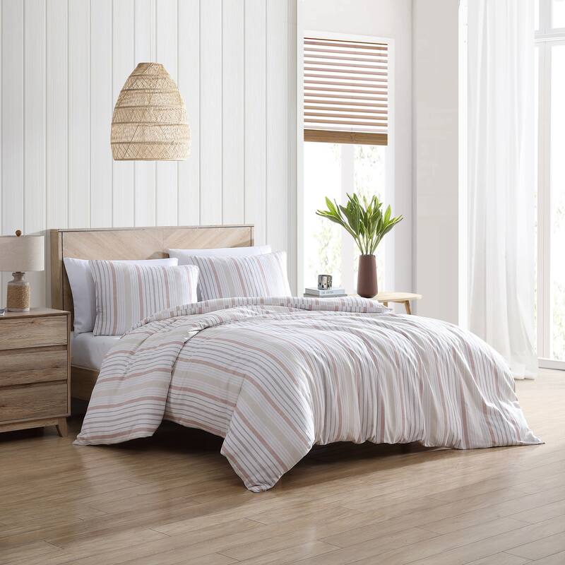 Stone Cottage Conrad Cotton Reversible Beige Duvet Cover Set Bed Bath