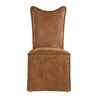 Uttermost Delroy Cognac Armless Chairs (Set of 2)