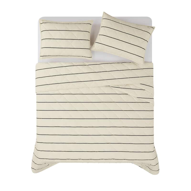 Brooklyn Loom Hayward Stripe 3 Piece Quilt Set