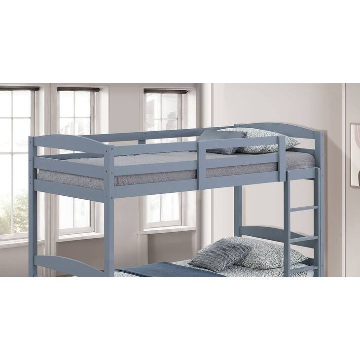 Twin Over Twin Bunk Bed Arch Design Gray Finish