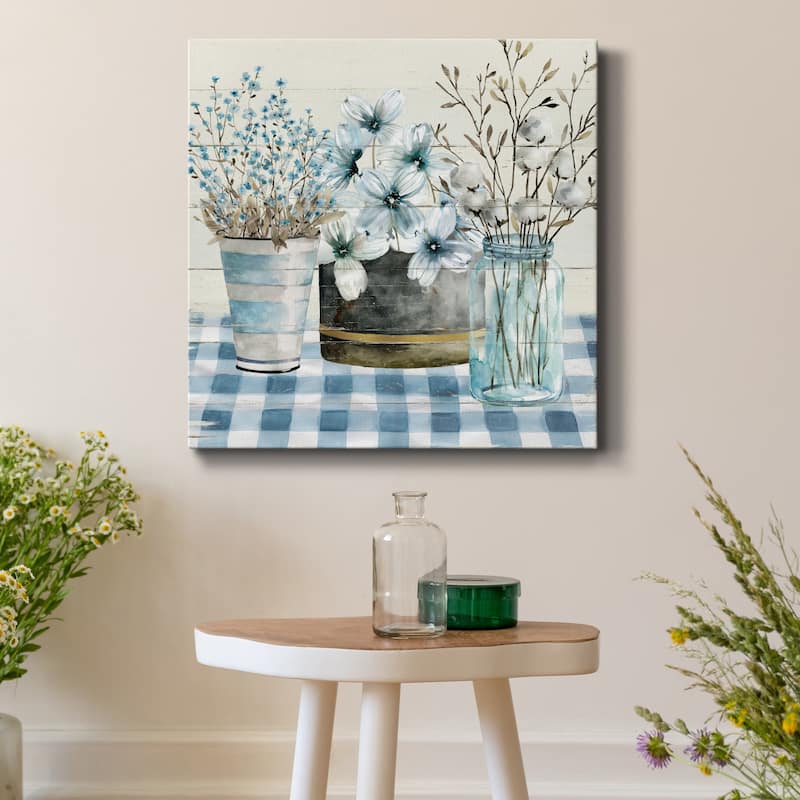 Blue Farmhouse-Premium Gallery Wrapped Canvas - Ready to Hang