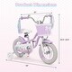 preview thumbnail 3 of 8, Gymax 12'' Kids Bike w/Training Wheels Hand Coaster Brakes Adjustable - Purple