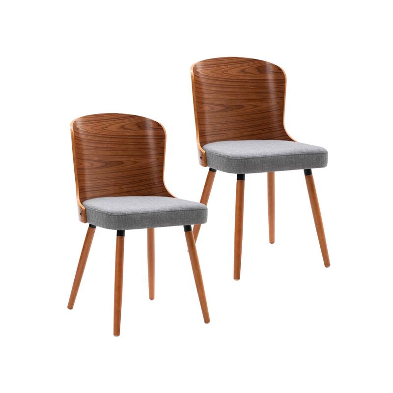 Porthos Home Karr Armless Dining Chairs Set of 2, Beech Wood Back & Legs - Grey
