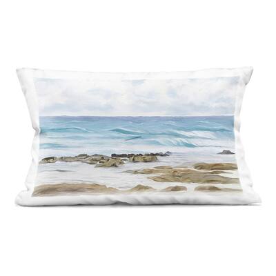Stupell Rocky Summer Shoreline Decorative Printed Throw Pillow Design by Ramona Murdock