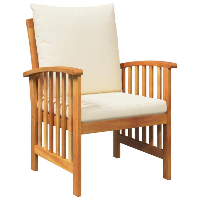 vidaXL Patio Furniture Set Patio Table and Chairs Dining Set Solid Acacia Wood - 26.4 x 23.2 x 32.7 in