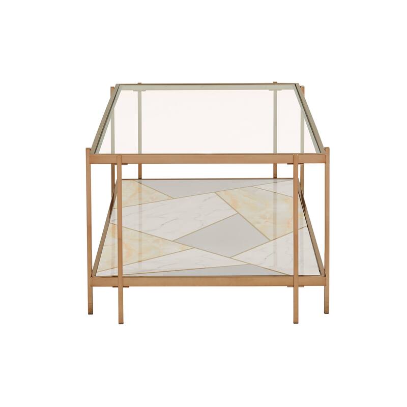 Kew Champagne Gold Finish End Table and Coffee Table Set by iNSPIRE Q Bold