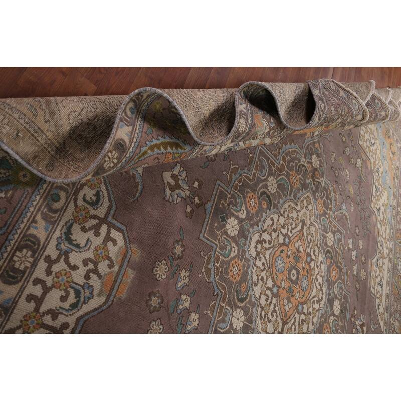 Tabriz Persian Vintage Area Rug Living Room Handmade Wool Carpet - 9'3" x 12'9"