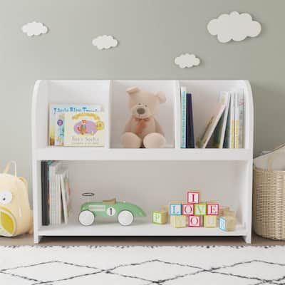 Kids Bookcase with 4 Compartments Storage Bookshelf Organizer