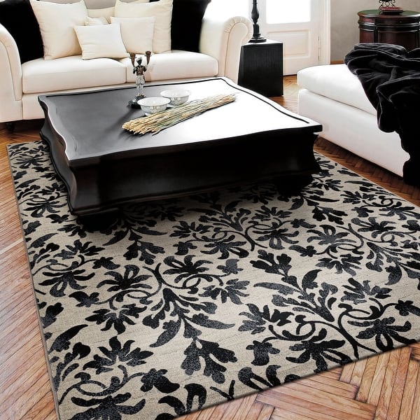 slide 2 of 4, Delta Classic Jacquard Gray-Black Area Rug