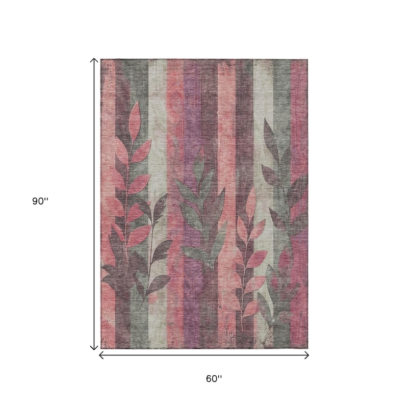 HomeRoots Floral Transitional Rectangle Outdoor Rug
