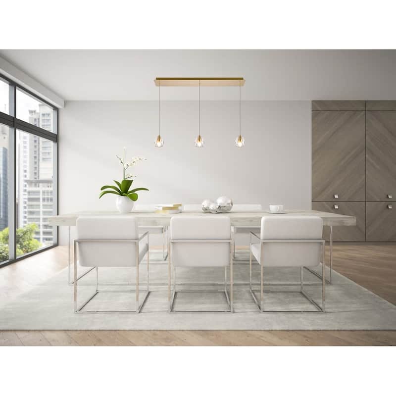 Elegant Lighting Eren 3 Light 28" Wide Crystal Linear Pendant