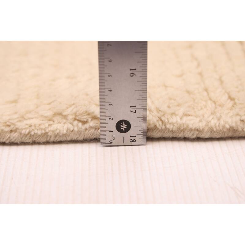 ECARPETGALLERY Hand-knotted Tangier Cream Wool Rug - 5'5 x 7'7