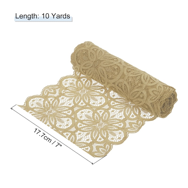 Lace Ribbon 7 Inch Lace Flower Trim for Craft Gift Wrappers Wedding - Beige - 10 Yard