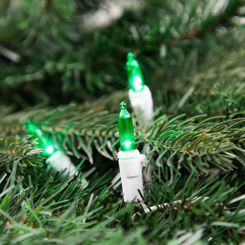 50 LED Mini Christmas Lights - 16.25 ft White Wire - 16.25'