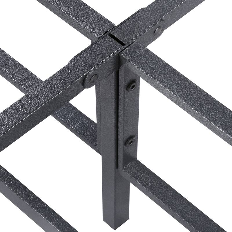 Sleeplanner Dura Metal Steel Slate Bed Frame - Gray Twin Size