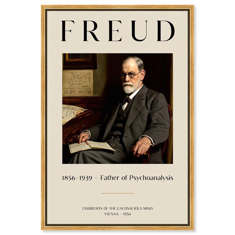 Father of Psychoanalysis Art Canvas by Art Remedy - Gold - 20" x 30"
