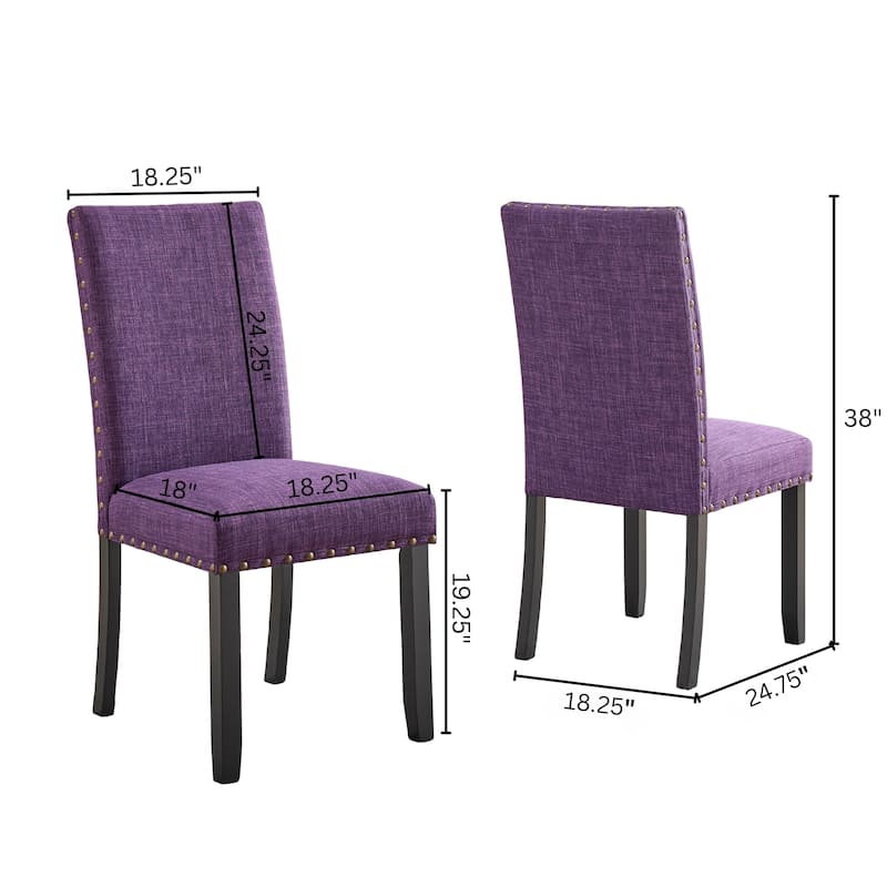 Copper Grove Humboldt Nailhead-trim Fabric Dining Chairs (Set of 2)