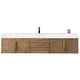 preview thumbnail 1 of 7, James Martin Vanities Mercer Island 72" Single Vanity, Latte Oak with Radiant Gold Hardware