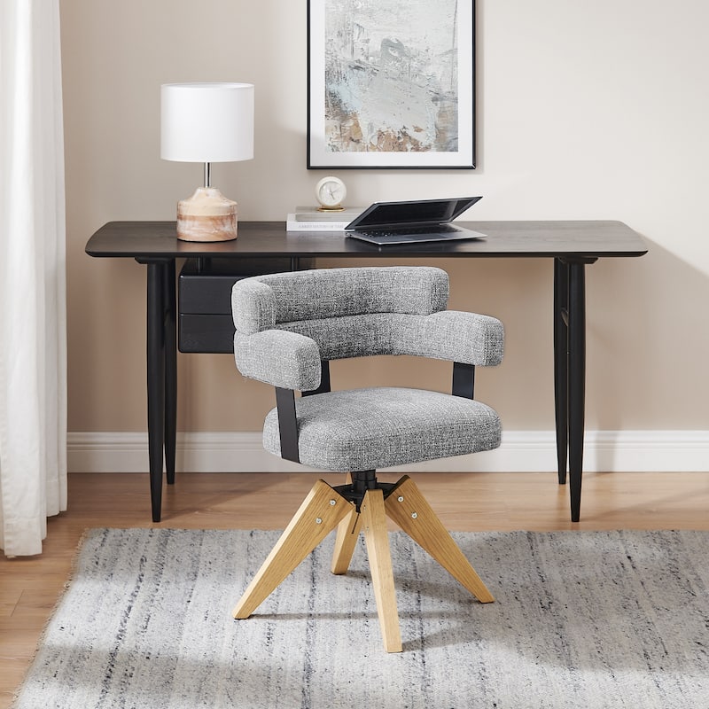 Art Leon Solid Wood Swivel Home Office Accent Desk Chair
