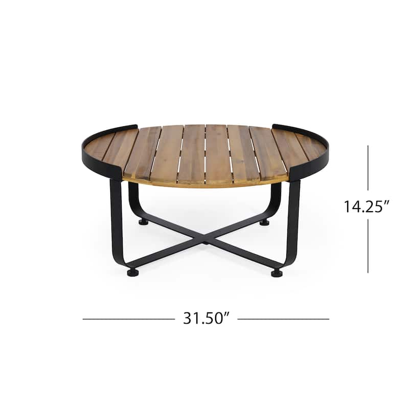 Eyre Outdoor Modern Industrial Acacia Wood Coffee Table by Christopher Knight Home