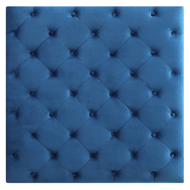 Velvet Upholstered Tufted Ottoman - 35" - Blue