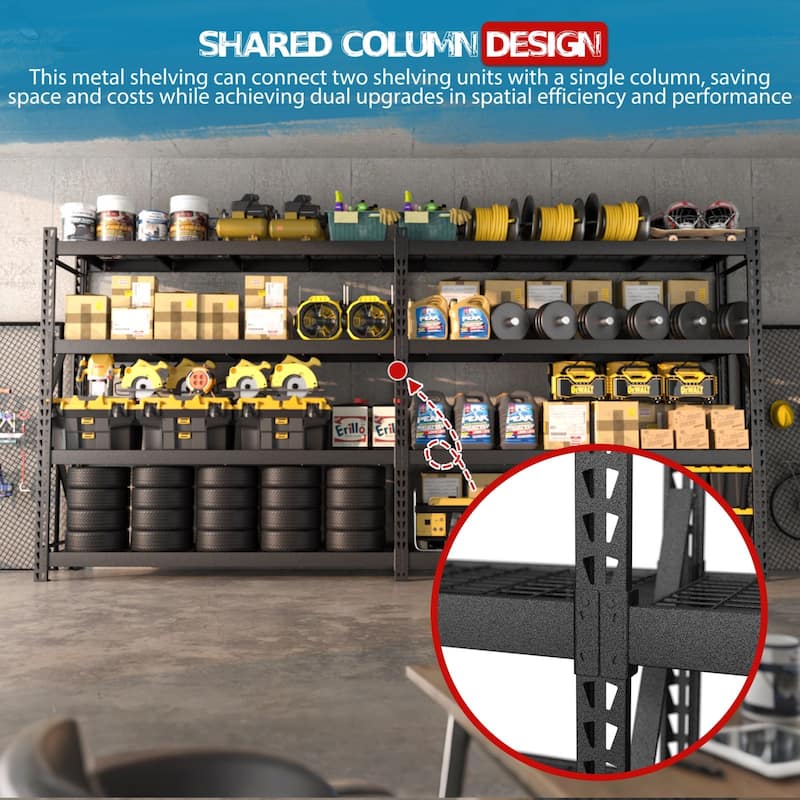 VEIKOUS Heavy Duty Metal Shelving Units, 2000 LBS Per Shelf Garage Storage Shelves with Adjustable Height