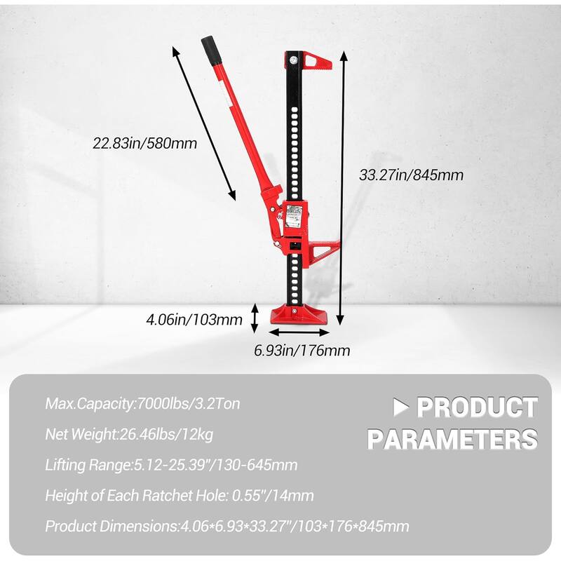 Utility Heavy-Duty Lift Farm Jack for Tractor Truck SUV Bumper Lift